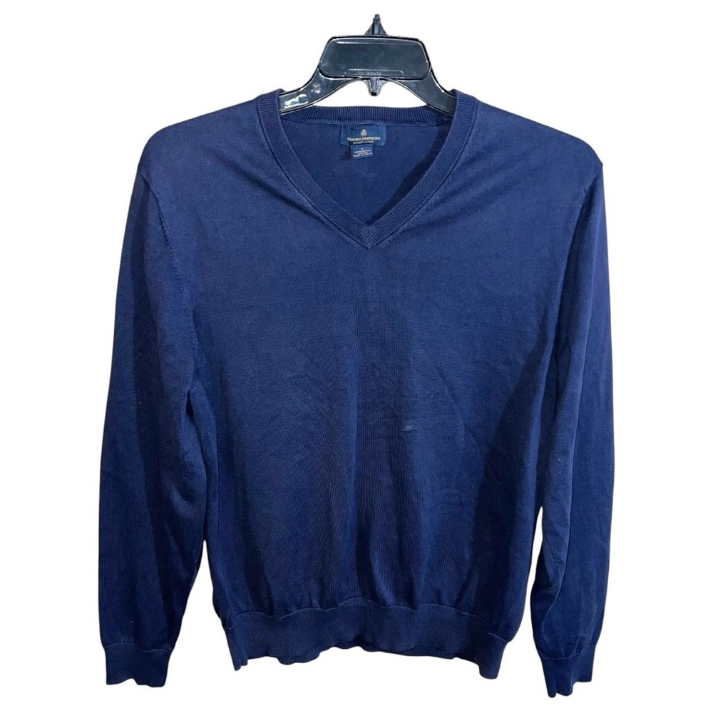 Brooks Brothers Sweater Men’s Size L Blue V-Neck Long Sleeve Casual Modern